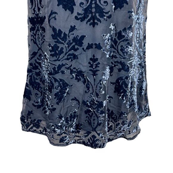 Y2K Fairy Grunge Whimsigoth Choker Sheer Velvet Burnout Blue Going Out Top 8 - Picture 2 of 9